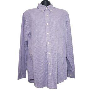 ☀ Izod Mens Purple Plaid 100% Cotton Long Sleeve